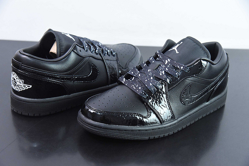 air jordan 1 low “black croc” hj7743-010